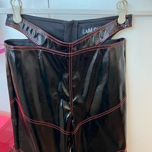 I am Gia black faux leather pants